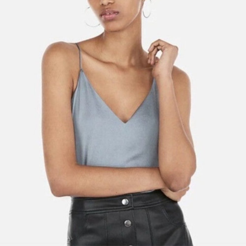 Express | V-Neck Downtown Cami | Gray | Womens M
